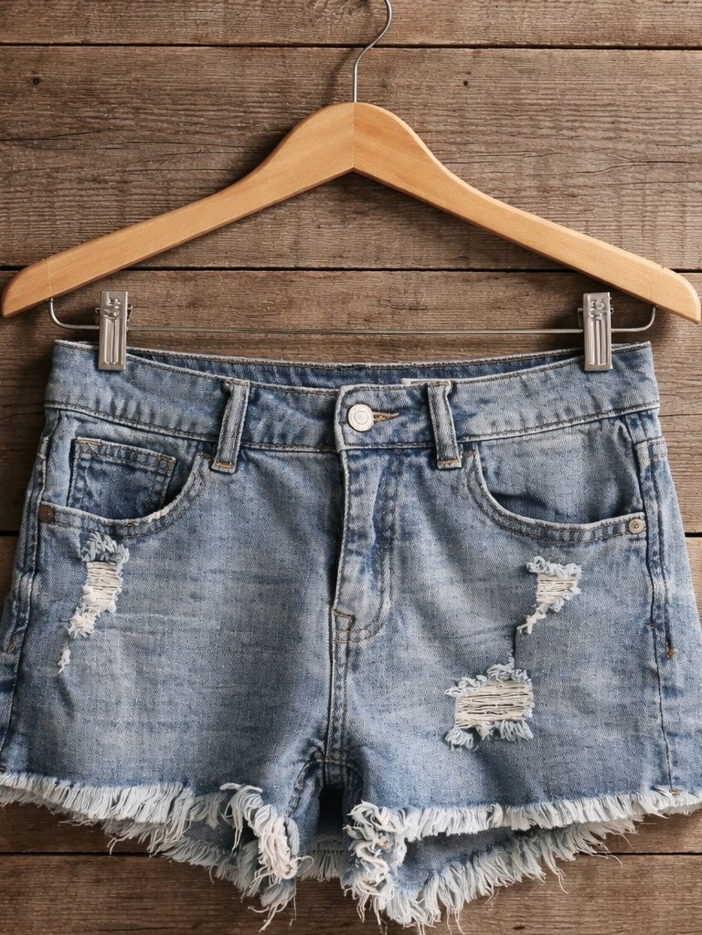 Trendy Papaya Black Label High-Rise Distressed Kylie Denim Micro Shorts - Small